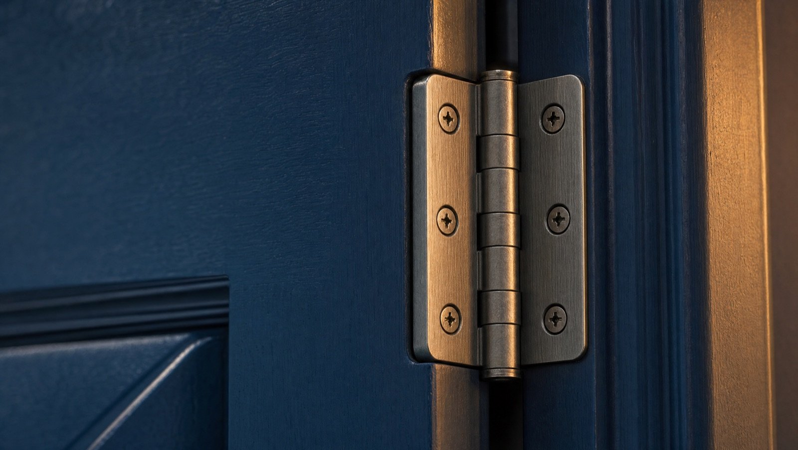 Macro detail of premium brushed hardware and hinge craftsmanship
